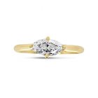 Four Claw Solitaire Marquise Cut Diamond Engagement Ring Top View