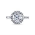 Double Halo Round Diamond Engagement Ring top view
