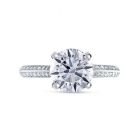 Double Halo Round Diamond Engagement Ring top view