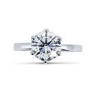 Four Claw Solitaire Diamond Engagement Ring Top View