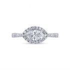 Pear Cut Diamond Halo Engagement Ring Top View