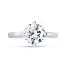 North East South West Round Diamond Solitaire Engagement Ring