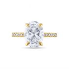 Four Claw Oval Cut Diamond Micro Setting Engagement Ring