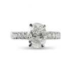 Oval Four Calw Thick Band Diamond Setting Engagement Ring Top View