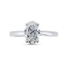 Four Claw Floating Round Cut Solitaire Diamond Engagement Ring Top View