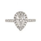 Pear Cut Diamond Halo Engagement Ring Top View