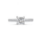 Four Claw Princess Cut Diamond Channel Setting Engagement Ring Top View
