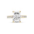 Large Radiant Diamond Engagement Ring Top View