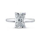 Four Claw Oval Cut Diamond Engagement Ring Top View