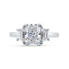 Radiant Cut Trilogy Diamond Engagement Ring Top View