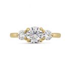 Pear Cut With Pair of Pear Shape Side Stones Diamond Engagement Ring Top View