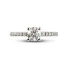 Round Cut High Setting Diamond Engagement Ring Top View