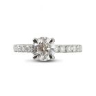 Round Cut Micro Setting Solitaire No Gallery Diamond Engagement Ring Top View