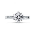 Braided Round Diamond Engagement Ring top view