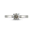 Solitaire Ring with small Round Diamond Below the Center stone top view
