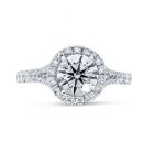 Split Shank Radiant Cut Halo Engagement Ring Top View