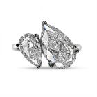 Oval Cut Side Trilliant Diamond Engagement Ring Side View