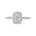 Emerald Cut Diamond Halo Engagement Ring Top View
