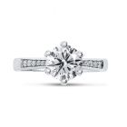 Double Halo Round Diamond Engagement Ring top view