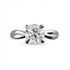 Four Claw Twist Solitaire Diamond Engagement Ring Top View