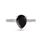 Fancy Yellow Pear Shaped Micro Setting Diamond Engagement Ring Top View