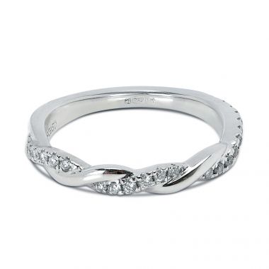 0.20ct Braided Pave Diamond Wedding Ring