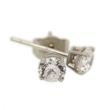 18kt White Gold Four Claw 0.50ct Total Diamond Earring Studs