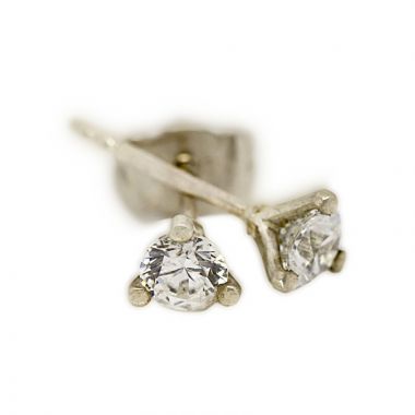 18kt White Gold Three Claw 0.40ct Total Diamond Earring Studs