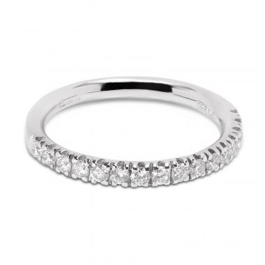 Classic 2.3mm Micro Ring Half Band Diamond Wedding Ring