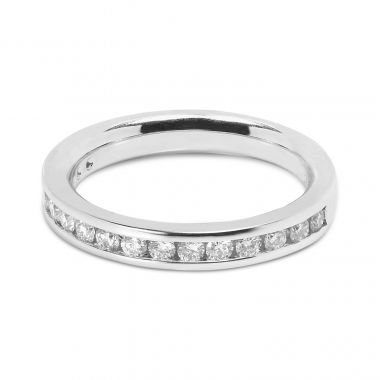 Classic 3mm Channel Setting Half Band Diamond Wedding Ring