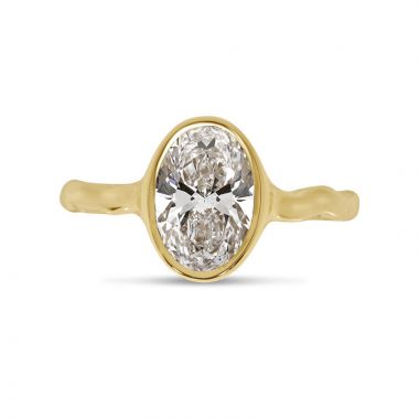 Tension Setting Solitaire Round Diamond Engagement Ring Top View
