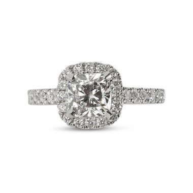 Cushion Halo Diamond Engagement Ring top view