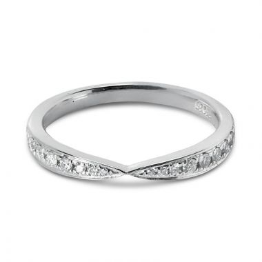 Double Side Curve Pave Setting Diamond Wedding Ring