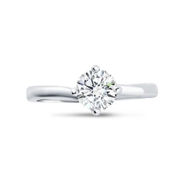 Four Claw Twist Setting Diamond Engagement Ring Top View