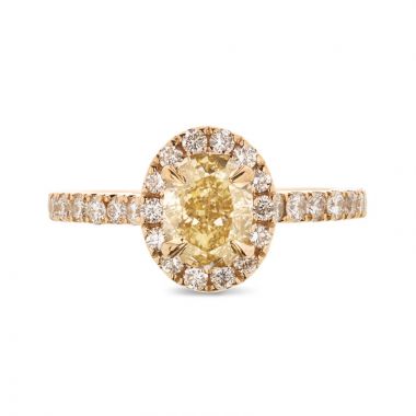 Oval Cut Micro Setting Diamond Halo Engagement Ring Top View