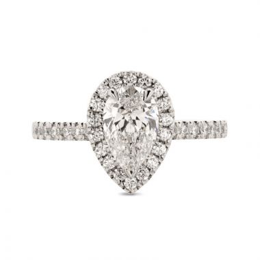 Pear Cut Lab Grown Diamond Halo Engagement Ring