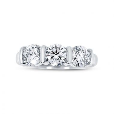 Pear Cut With Pair of Pear Shape Side Stones Diamond Engagement Ring Top View