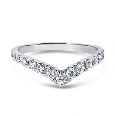 Shaped V Micro Set Diamond Wedding Ring