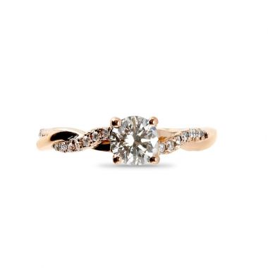 Twist Braided Diamond Engagement Ring Top View
