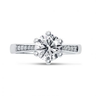 Double Halo Round Diamond Engagement Ring top view