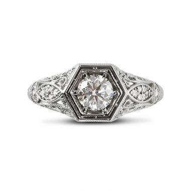 Victorian Diamond Engagment Ring Top View