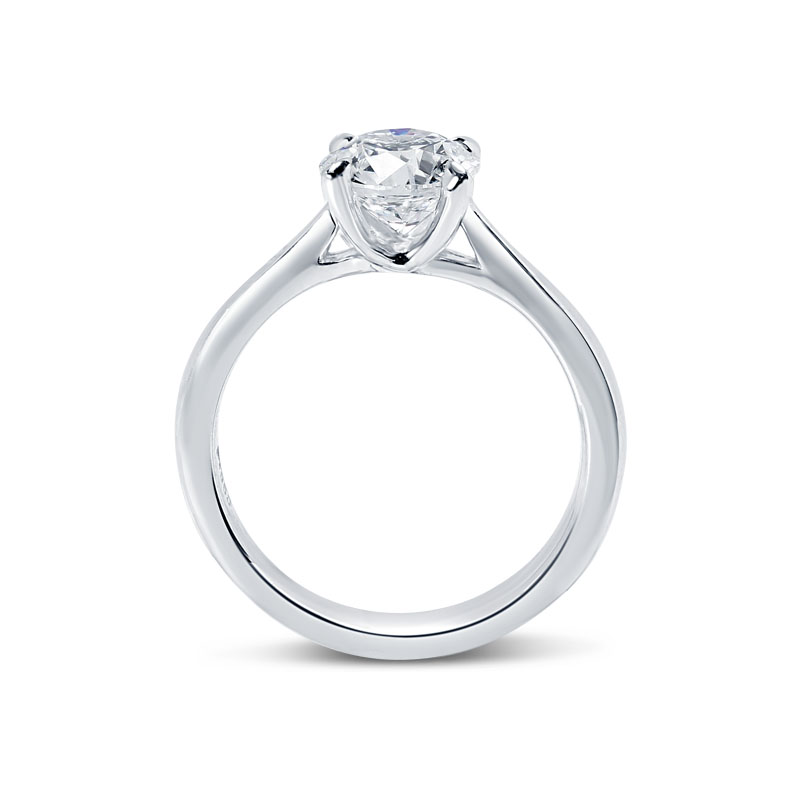 Floating Round Shape Solitaire Diamond Engagement Ring