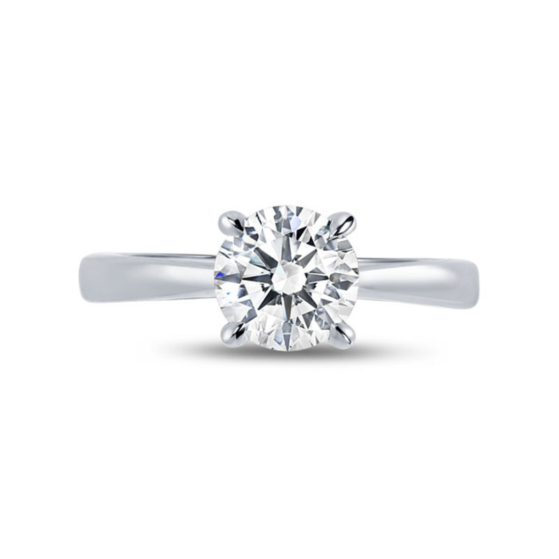 Floating Solitaire Diamond Engagement Ring