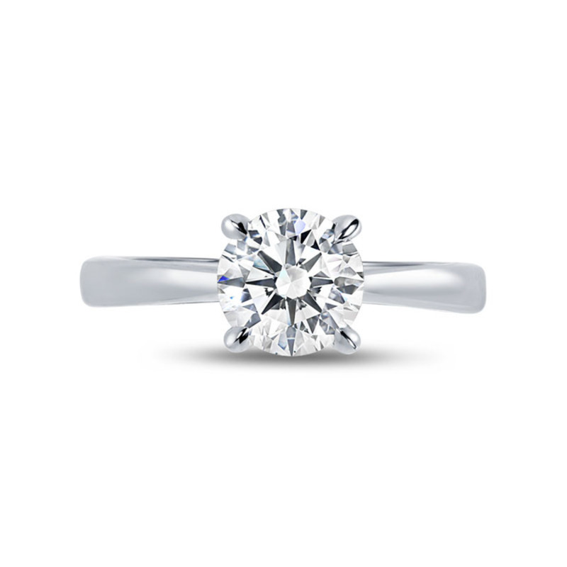 Floating Round Shape Solitaire Diamond Engagement Ring