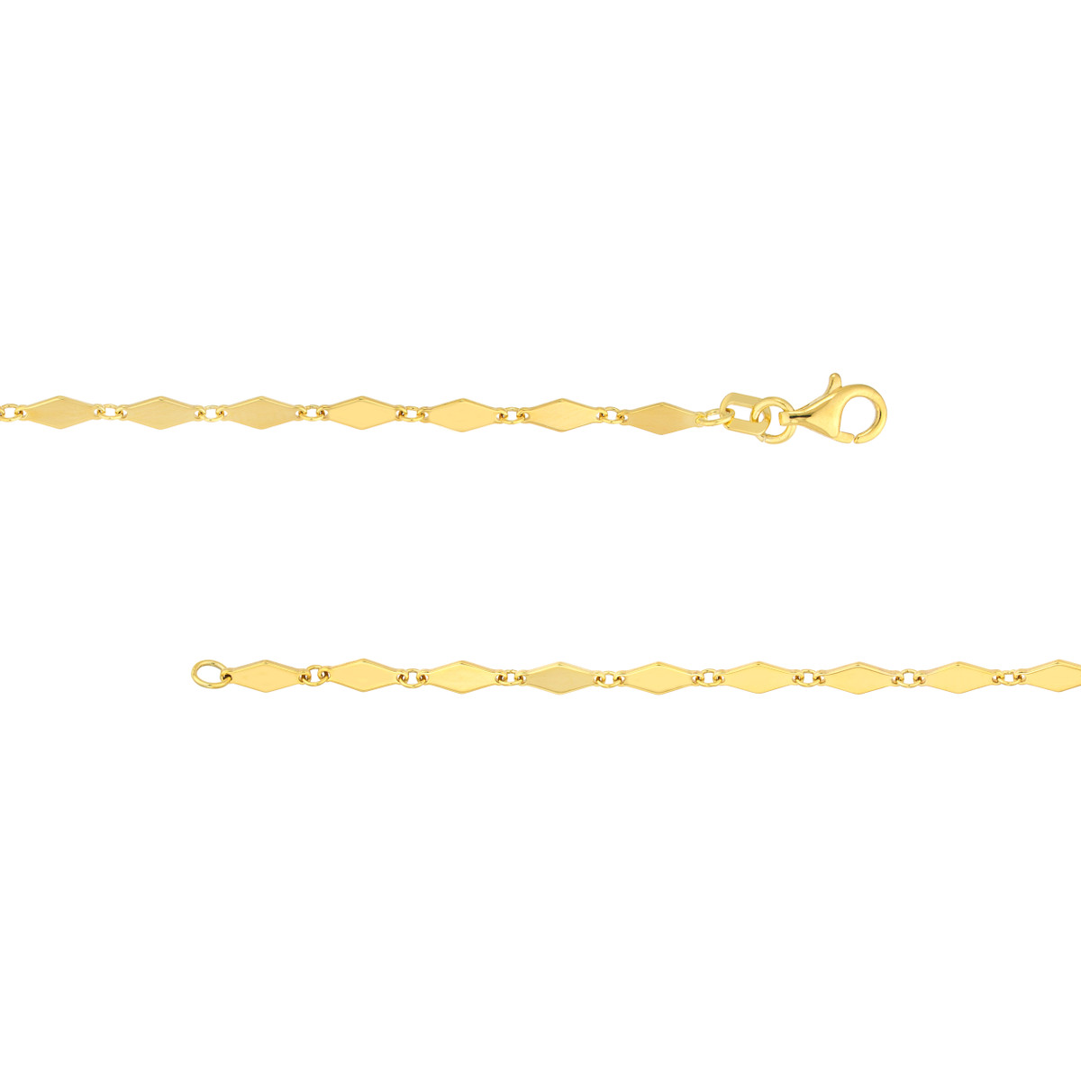 Diamond-Shaped Flat Link Chain