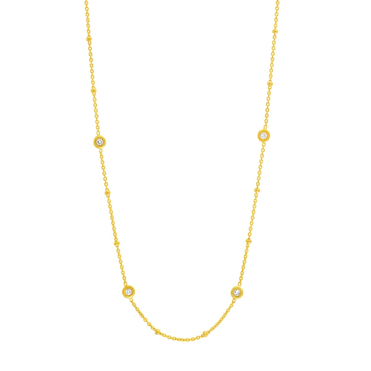Diamond Bezels and Beads Necklace