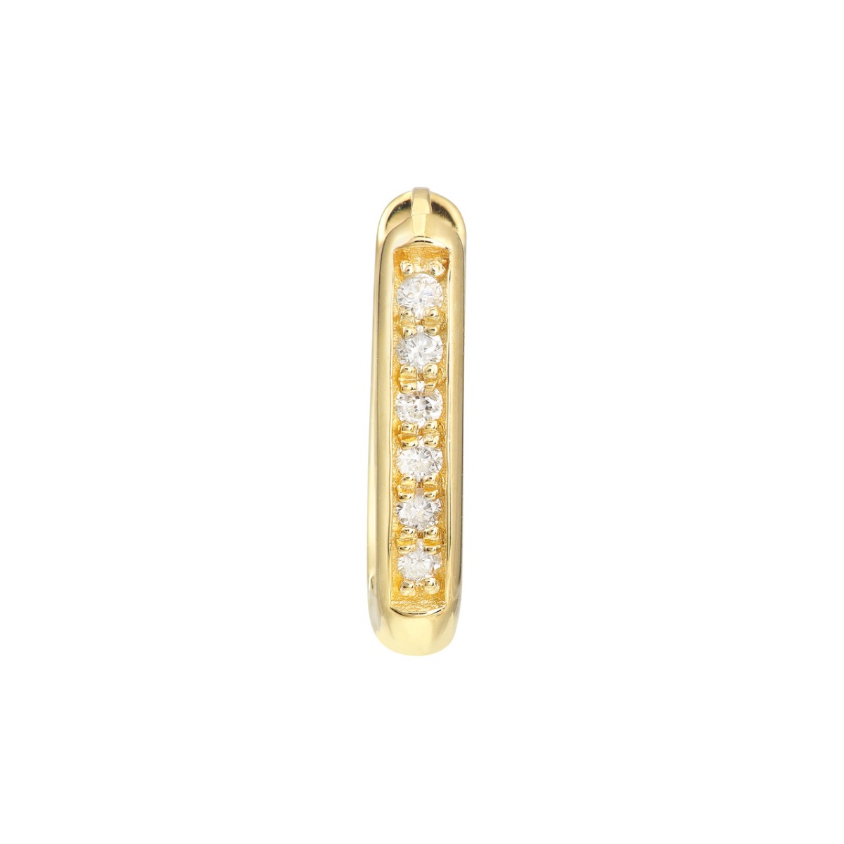 Diamond Channel 8mm Hoop Earrings