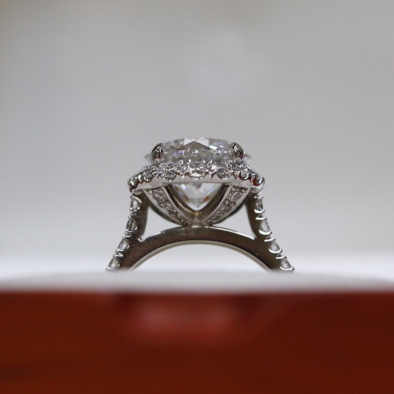 Large Lab Grown Diamond Halo Bespoke Engagement Ring