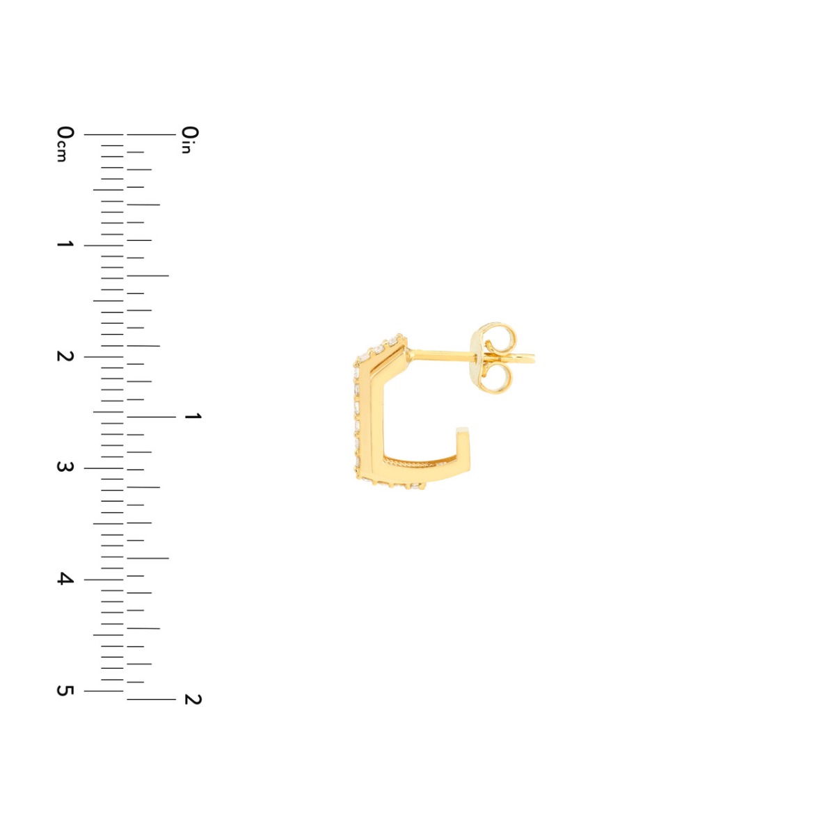 Diamond J Hoop Earrings