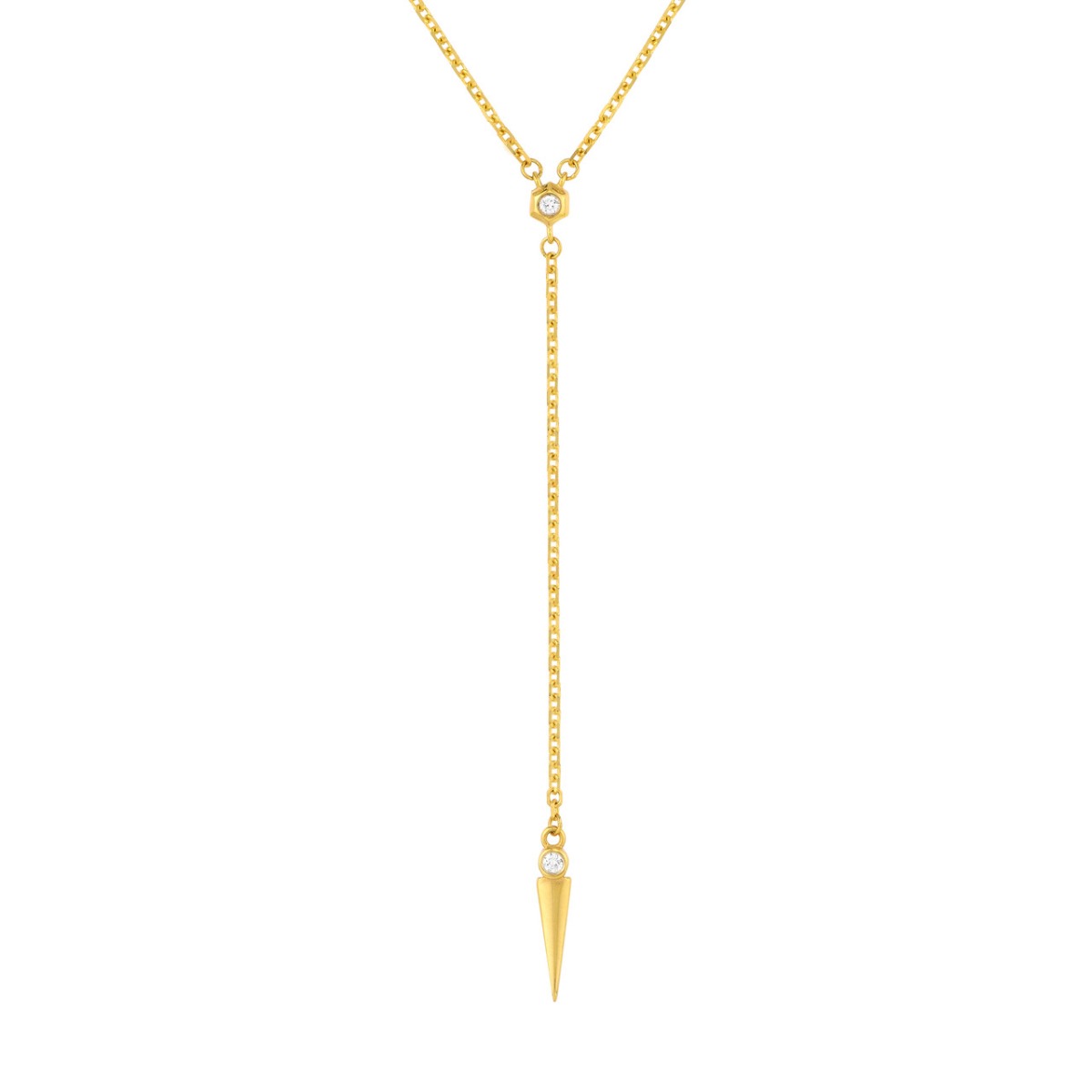 Diamond Multi Layered Lariat Spike Necklace